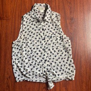 Women's Front knot sleeveless tank sz S